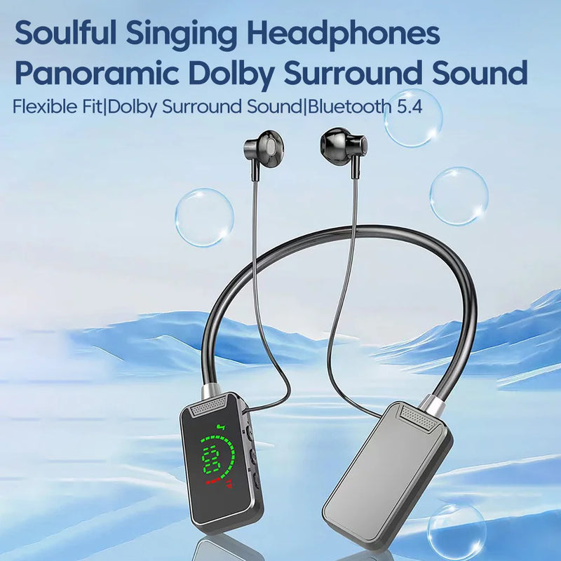 Wireless Bluetooth 5.3 Headphone Neckband Earphone HIFI In-Ear Long Standby Battery Handfree Headset With Mic Support SD Card